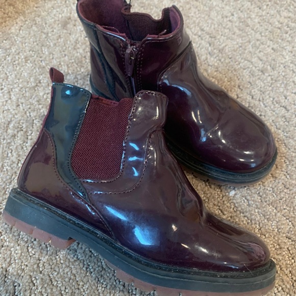 Zara Patent Leather Chelsea Boots Size 9.5 / 26 - Picture 3 of 5